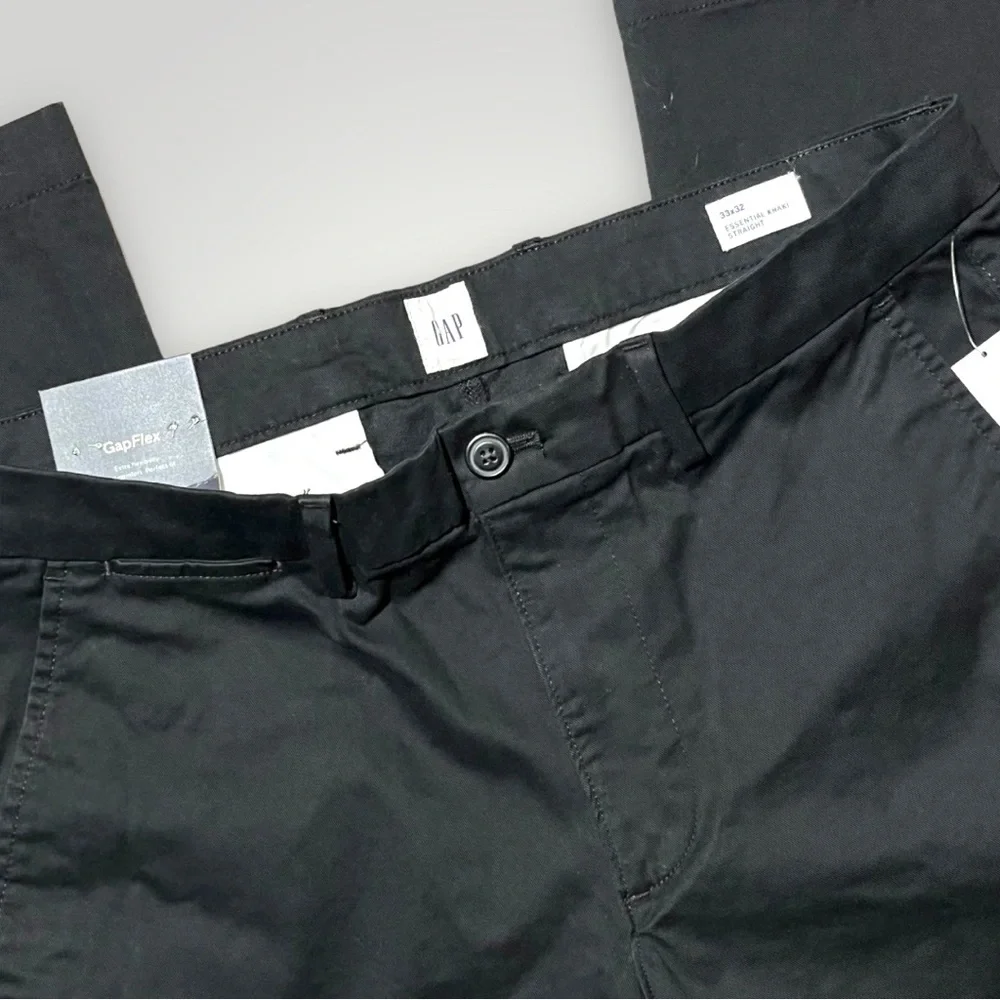 Gap Essential Khaki Straight Leg Black Pants 33”x32” - Picture 13 of 16